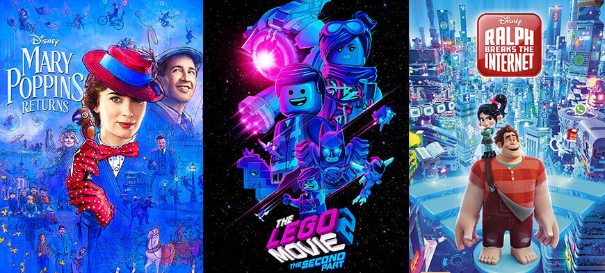 outdoor movies at wilderland. mary poppins, lego movie 2 and ralph breaks the internet